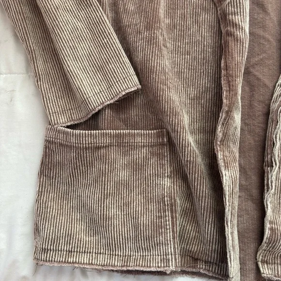 POL Oversized Open Raw Hem Corduroy Blazer Size Large - Picture 5 of 13